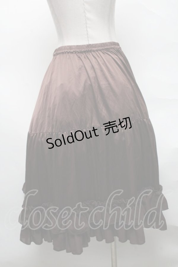 画像2: axes femme kawaii / ミディフリルペチスカート  ブラウン S-25-04-01-070-AX-SK-HR-ZS (2)