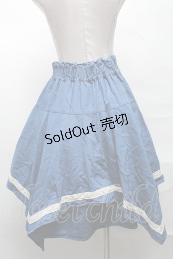 画像2: axes femme / デニムスカート  ブルー S-25-04-01-072-AX-SK-HR-ZS (2)