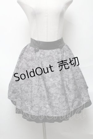 画像: axes femme / トラベル柄スカート  グレー S-25-04-01-077-AX-SK-AS-ZT238