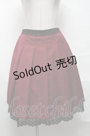 画像: axes femme / プリーツミドルスカート  ワイン S-25-04-01-080-AX-SK-HR-ZS
