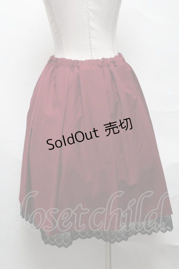 画像2: axes femme / プリーツミドルスカート  ワイン S-25-04-01-080-AX-SK-HR-ZS (2)
