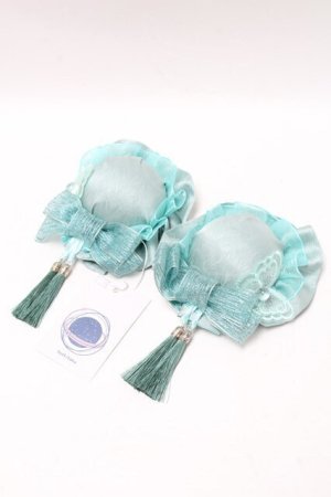 画像: Hoshibako Works / 藤花集中華風お団子クリップ式ヘッドドレス  ミント S-25-04-01-019-LO-AC-AS-ZS