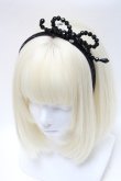 画像1: MILK / パールリボンカチューシャ  黒 S-25-04-01-027-ML-AC-AS-ZS (1)