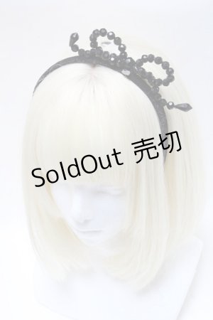 画像: MILK / パールリボンカチューシャ  黒 S-25-04-01-027-ML-AC-AS-ZS
