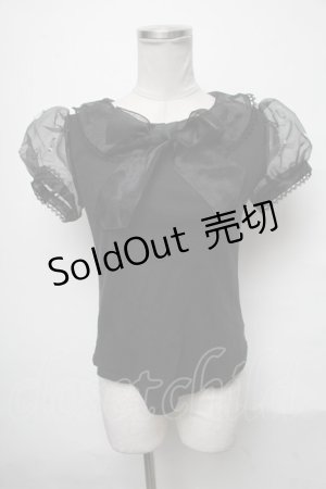 画像: Angelic Pretty / ガラスの人形カットソー  黒 S-25-04-03-061-AP-TO-HR-ZS