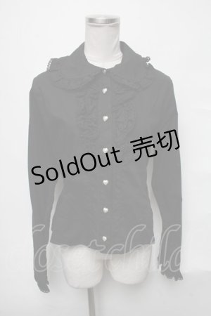 画像: BABY,THE STARS SHINE BRIGHT / Petitフリルブラウス  黒 S-25-04-03-062-BA-BL-HR-ZS