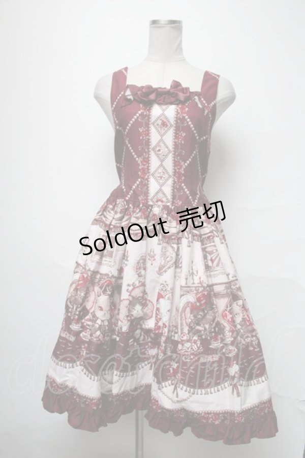 画像1: ALICE and the PIRATES / Kitten’s Wonder Night Tea Party柄セット  ボルドー S-25-04-03-078-PA-OP-HR-ZS (1)