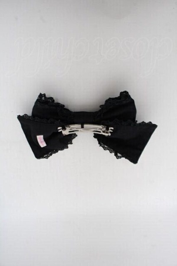 画像2: Angelic Pretty / ロゴリボンチャームハートバレッタ  黒 S-25-04-03-009-AP-ZA-HR-ZS (2)