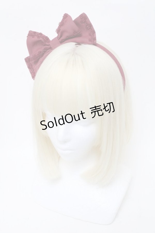 画像1: Angelic Pretty / ななめシフォンカチューシャ  ボルドー S-25-04-03-030-AP-AC-HR-ZS (1)
