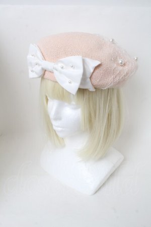 画像: Angelic Pretty / Pearl Ribbonベレー  ピンク S-25-04-03-038-AP-AC-HR-ZS
