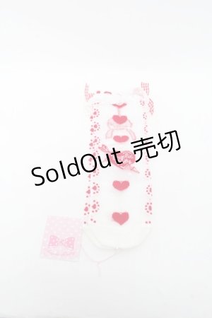 画像: Angelic Pretty / Wrapping Cherryクルー丈ソックス  赤ｘ白 S-25-04-03-039-AP-ZA-HR-ZS