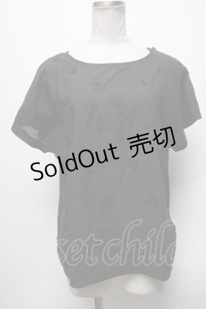 画像: PINK HOUSE / コットンスムースカットソー  黒 S-25-04-05-044-LO-TO-HR-ZS
