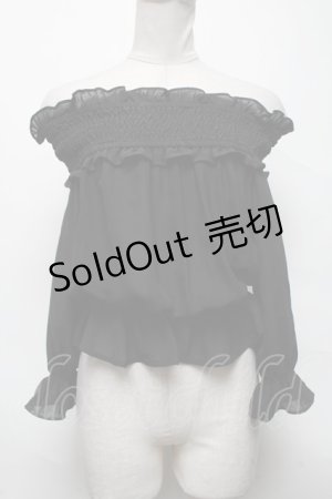 画像: Ank Rouge / シフォントップス  黒 S-25-04-05-045-CA-TO-AS-ZS