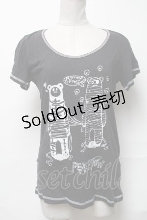 画像: PEACE NOW / プリントTシャツ  黒 S-25-04-05-047-PU-TS-HR-ZS