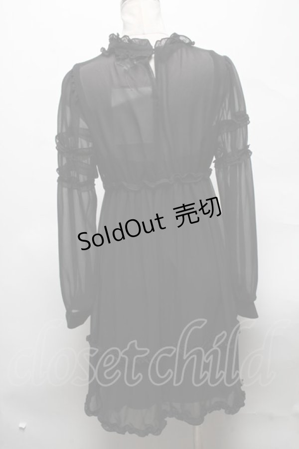 画像2: E hyphen world gallery / シフォンワンピース  黒 S-25-04-05-062-LO-OP-AS-ZS (2)