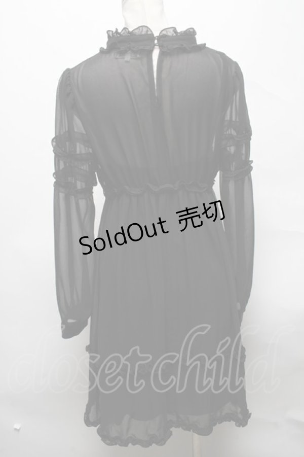 画像3: E hyphen world gallery / シフォンワンピース  黒 S-25-04-05-062-LO-OP-AS-ZS (3)