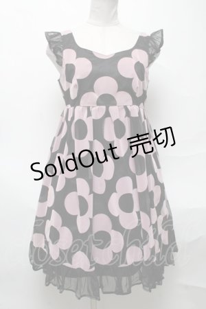 画像: MILK / フロッキーフラワーワンピース  黒 S-25-04-05-065-ML-OP-HR-ZS
