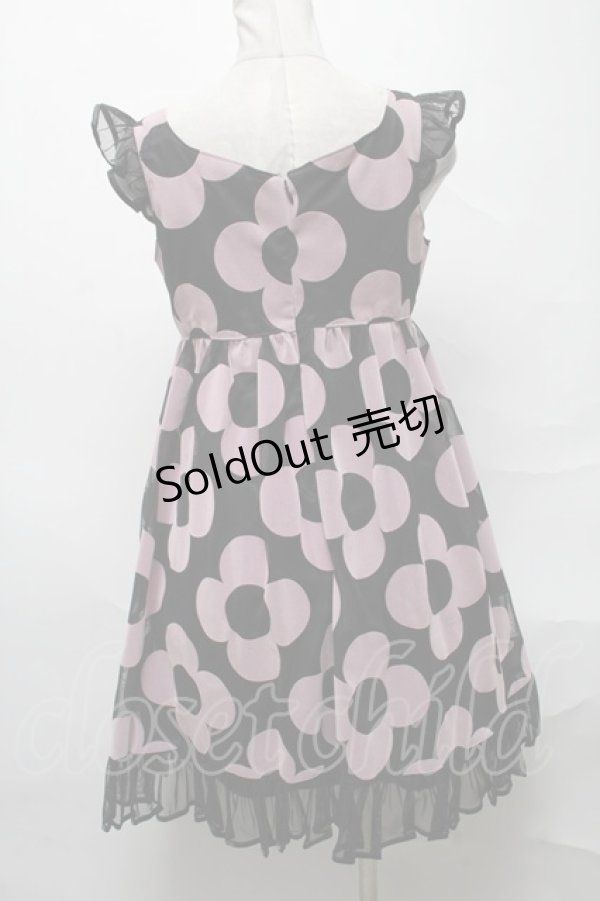 画像2: MILK / フロッキーフラワーワンピース  黒 S-25-04-05-065-ML-OP-HR-ZS (2)