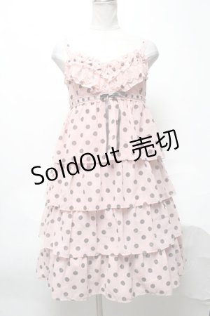 画像: Emily Temple cute / シフォンドットキャミワンピース  ピンク S-25-04-05-071-ET-OP-HR-ZS