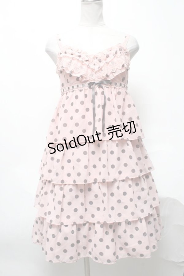画像1: Emily Temple cute / シフォンドットキャミワンピース  ピンク S-25-04-05-071-ET-OP-HR-ZS (1)