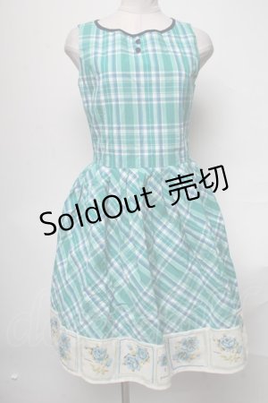 画像: an another angelus / チェック柄ノースリーブワンピース  グリーン S-25-04-05-075-CA-OP-HR-ZT321