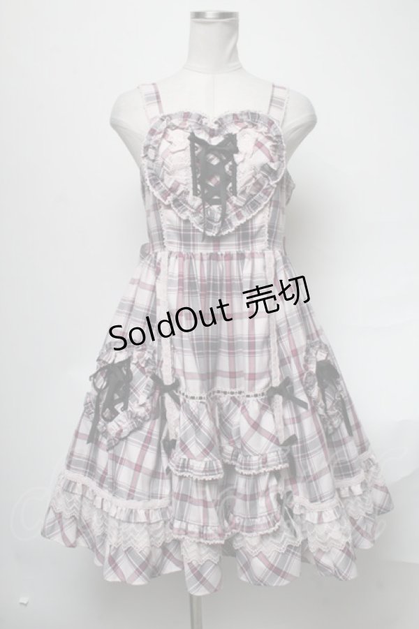 画像1: Angelic Pretty / トリプルハートジャンパースカート  ピンク S-25-04-05-076-AP-OP-AS-ZS (1)