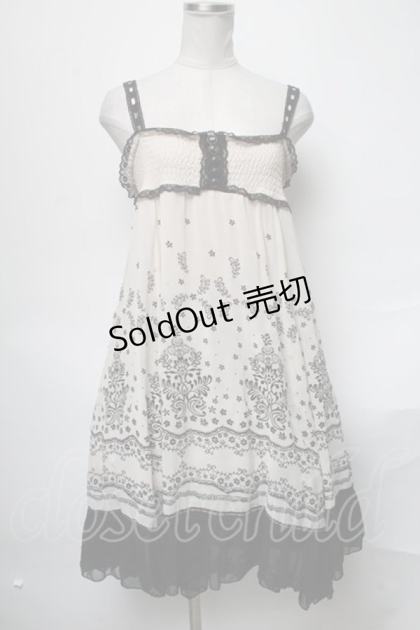 画像1: axes femme / フロッキーシフォンチュニック  キナリ S-25-04-05-079-AX-OP-HR-ZS (1)