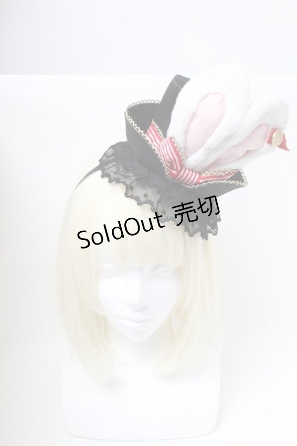 画像2: Angelic Pretty / Magical Night Theater Hatカチューシャ  黒ｘ白 S-25-04-05-009-AP-AC-AS-ZS (2)