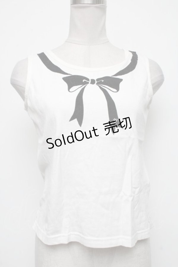画像1: MILK / リボンタンクトップ  白 S-25-04-05-020-ML-TO-HR-ZS (1)