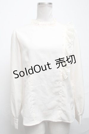 画像: an another angelus / レースフリルブラウス  オフ S-25-04-05-023-CA-BL-AS-ZS