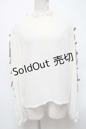 画像: E hyphen world gallery / 袖リボントップス  オフ S-25-04-05-025-LO-BL-AS-ZS