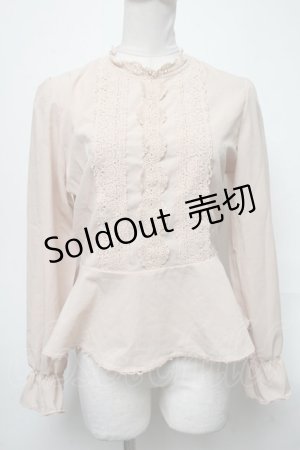 画像: an another angelus / ペプラムブラウス  ベージュ S-25-04-05-028-CA-BL-HR-ZS