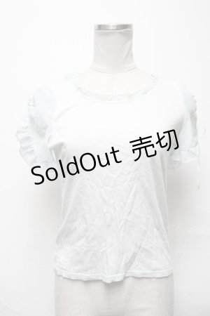 画像: Fi.n.t / シフォン袖カットソー  サックス S-25-04-05-031-CA-TO-HR-ZS