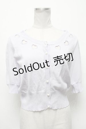 画像: Fi.n.t / ハートカットワーク半袖カーディガン  ラベンダー S-25-04-05-032-CA-TO-HR-ZS