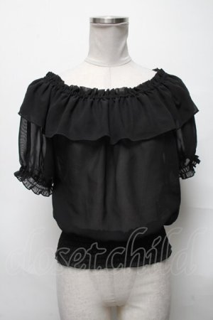 画像: F&A / シフォントップス  黒 S-25-04-05-034-LO-TO-AS-ZS