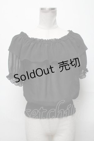 画像: F&A / シフォントップス  黒 S-25-04-05-034-LO-TO-AS-ZS