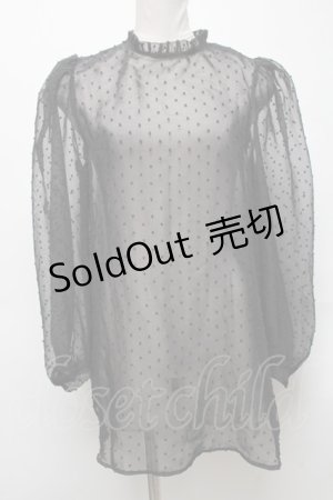 画像: E hyphen world gallery / ドットシフォントップス  黒 S-25-04-05-043-LO-TO-AS-ZS