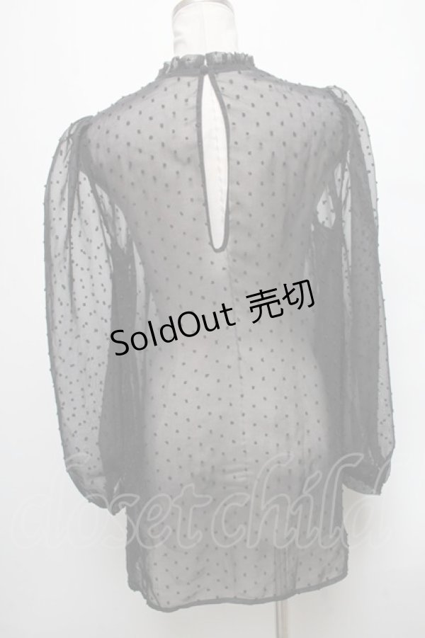 画像2: E hyphen world gallery / ドットシフォントップス  黒 S-25-04-05-043-LO-TO-AS-ZS (2)