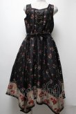 画像1: axes femme / Mulhouse Collection フラワーパネル柄イレヘムワンピース  黒 S-25-04-06-050-AX-OP-HR-ZS (1)