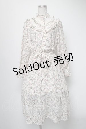 画像: axes femme / フリル花柄ロングワンピース  キナリ S-25-04-06-058-AX-OP-HR-ZS