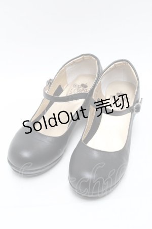 画像: YOSUKE / 厚底ストラップパンプス  黒 S-25-04-06-005-PU-SH-HR-ZS