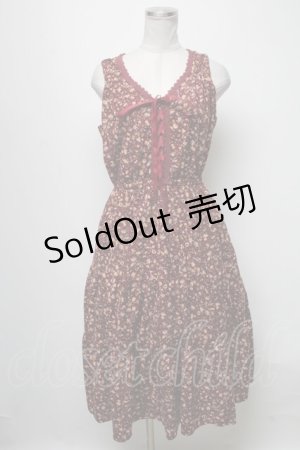 画像: axes femme / ヴィンテージ花柄ワンピース  ワイン S-25-04-06-067-AX-OP-HR-ZS