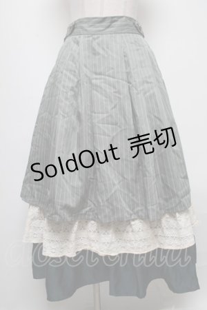 画像: axes femme POETIQUE / 異素材ティアードフリルスカート  グリーン S-25-04-06-078-AX-SK-HR-ZS