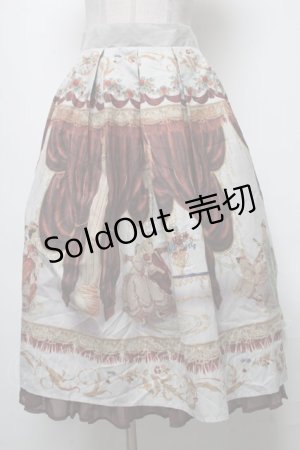 画像: axes femme NOSTALGIE / 絵画柄スカート  ブラウン S-25-04-06-080-AX-SK-HR-ZS