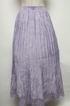 画像: axes femme / 裾レースプリーツスカート  ラベンダー S-25-04-06-082-AX-SK-HR-ZS