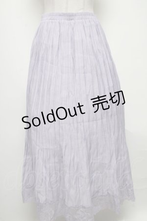 画像: axes femme / 裾レースプリーツスカート  ラベンダー S-25-04-06-082-AX-SK-HR-ZI