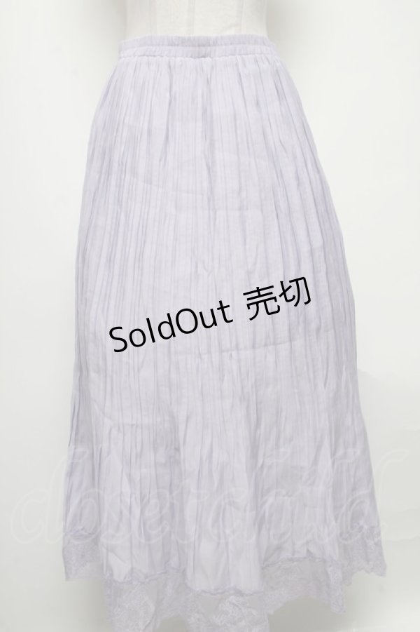 画像1: axes femme / 裾レースプリーツスカート  ラベンダー S-25-04-06-082-AX-SK-HR-ZI (1)