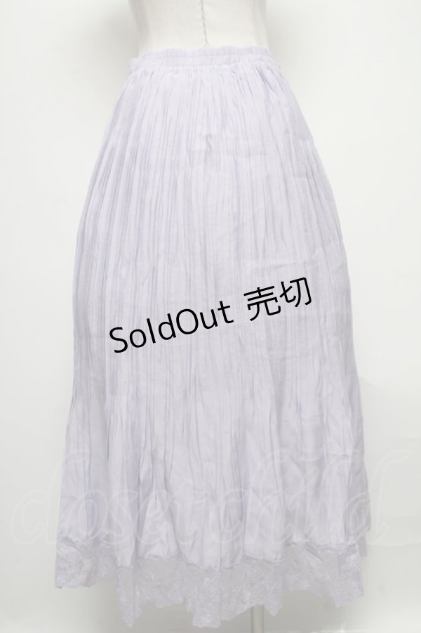 画像2: axes femme / 裾レースプリーツスカート  ラベンダー S-25-04-06-082-AX-SK-HR-ZI (2)