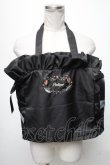 画像1: axes femme POETIQUE / 刺繍サテントートバッグ  黒 S-25-04-06-013-AX-BG-HR-ZS (1)