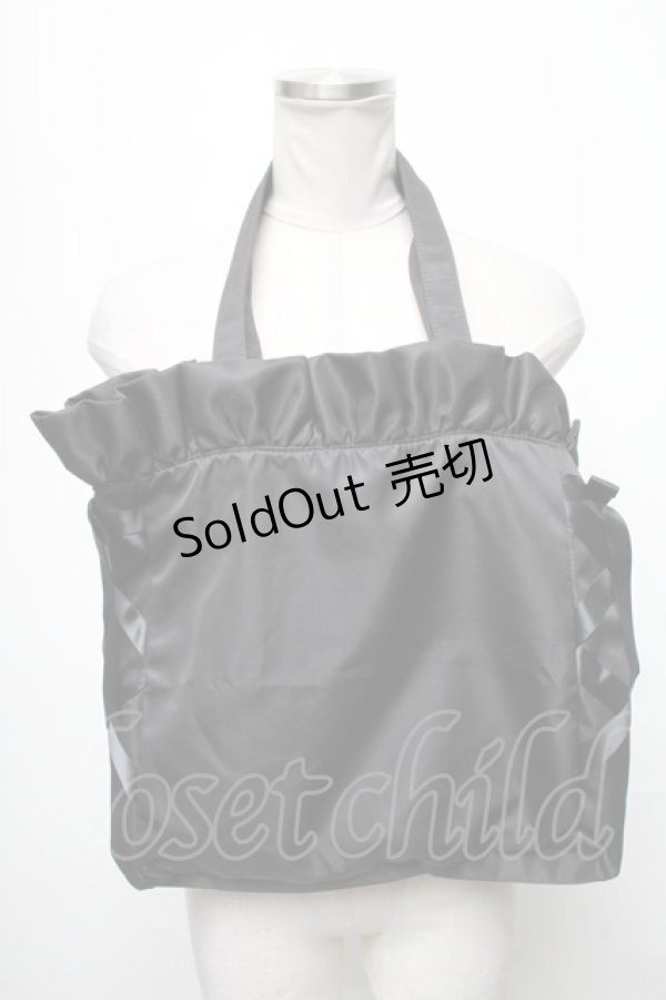 画像2: axes femme POETIQUE / 刺繍サテントートバッグ  黒 S-25-04-06-013-AX-BG-HR-ZS (2)